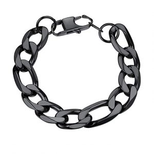 Stainless Steel Figaro Link Chain Bracelet 