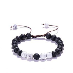 WIGERLON Adjustable Natural Lava Rock Stone Beads 